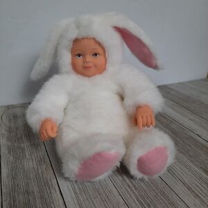 Anne Geddes Vintage Baby Easter Bunny Bean Filled Doll Blue Eyes